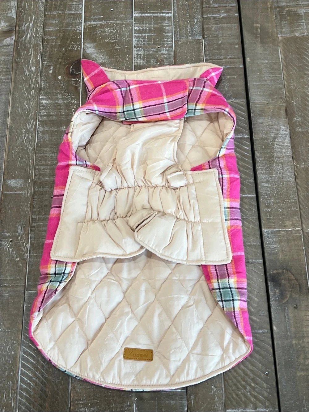 Plaid Pink Dog Vest Jacket - Brand: